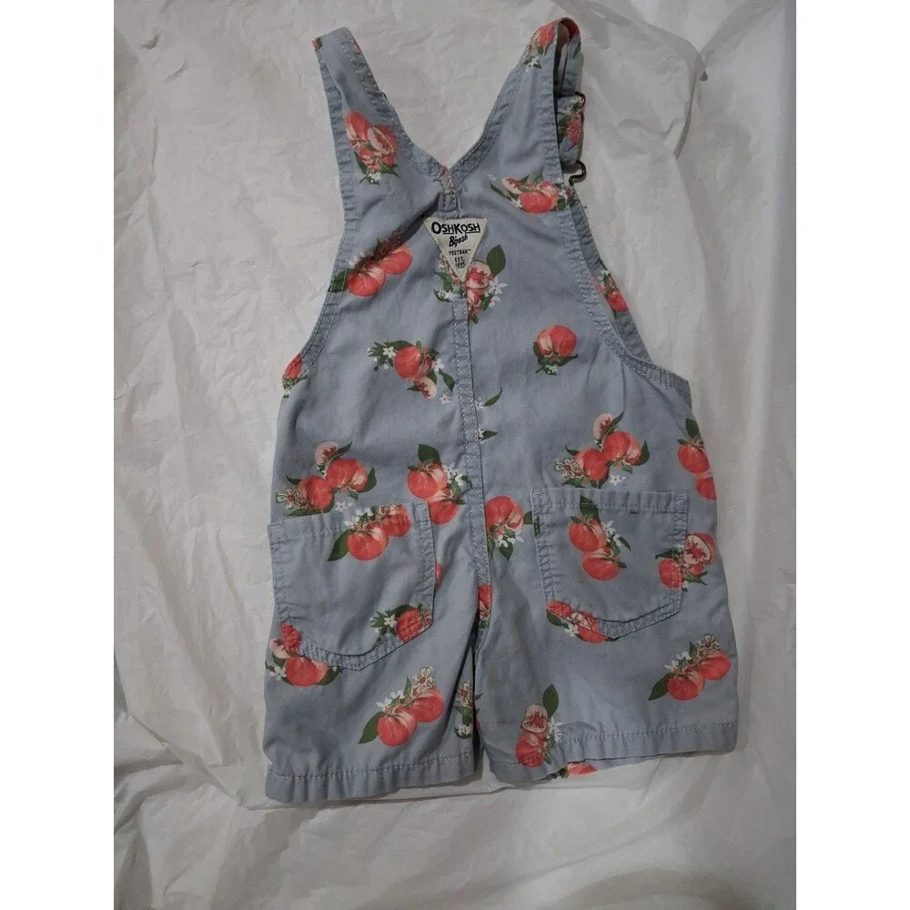 OshKosh B’Gosh Girls Sz 2T  Shortalls Short Overalls Peaches